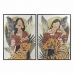 Maalaus DKD Home Decor Nainen Tiikeri 104 x 4,5 x 144 cm Eläin Trooppinen (2 osaa)