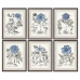 Tablou DKD Home Decor Květiny Modern 50 x 2 x 65 cm (6 Piese)
