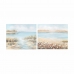 Tablou DKD Home Decor 100 x 3,7 x 80 cm Plajă Mediterană (2 Unități)