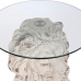 Sivupöytä DKD Home Decor Leijona 52 x 44 x 72 cm Kristalli Harmaa Metalli Valkoinen Magnesium