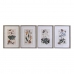 Glezna DKD Home Decor Egle Stikls 50 x 65 x 2,5 cm 50 x 2,5 x 65 cm 50 x 2,5 x 70 cm Цветы (4 Daudzums)