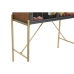 Sivupöytä DKD Home Decor 85 x 35 x 155 cm Kristalli Musta Pinkki Kullattu Metalli Keltainen