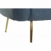 Sofa DKD Home Decor Porolonas Mėlyna Auksinis Metalinis Medžio 129 x 75 x 73 cm
