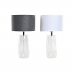 Lâmpada de mesa DKD Home Decor Cristal Transparente Branco Cinzento claro 30 x 30 x 54 cm (2 Unidades)