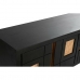 ТВ шкаф DKD Home Decor Чёрный ротанг Древесина манго (145,5 x 40,5 x 60 cm)