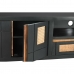 TV furniture DKD Home Decor Black Rattan Mango wood (145,5 x 40,5 x 60 cm)