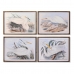 Glezna DKD Home Decor Egle Stikls 70 x 50 x 2 cm Gārnis (4 Daudzums)