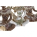 Figura Decorativa DKD Home Decor Blanco Marrón Buda Oriental 18 x 12 x 27,5 cm (4 Piezas)