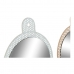 Seinapeegel DKD Home Decor Valge Roosa Metall Kristall 22 x 1,5 x 40 cm (2 Ühikut)