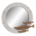 Sieninis veidrodis DKD Home Decor 41,5 x 4 x 40 cm Stiklas Natūralus Balta Spiralės