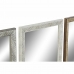 Seinapeegel DKD Home Decor 36 x 2 x 95,5 cm Kristall Naturaalne Hall Pruun Valge polüstüreen Troopiline Taime leht (4 Tükid, osa
