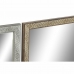 Zidno ogledalo DKD Home Decor 56 x 2 x 76 cm Kristal Prirodno Siva Smeđa Tamno sivo polistiren Tropsko Biljni list (4 Dijelovi)