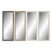 Nástěnné zrcadlo DKD Home Decor Kaštanová Přírodní Tmavě šedá Slonová kost Sklo polystyren 36 x 2 x 95,5 cm (4 Kusy) (4 kusů)