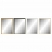 Espelho de parede DKD Home Decor 56 x 2 x 76 cm Cristal Natural Cinzento Castanho Branco poliestireno (4 Peças)
