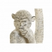 Dekorativ Figur DKD Home Decor 8424001749805 15 x 12 x 29 cm Hvit Harpiks Ape Tropisk Strippet ned