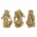 Decoratieve figuren DKD Home Decor Gouden Hars Koloniaal Aap 13 x 11 x 19,5 cm (3 Onderdelen)