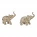 Decorative Figure DKD Home Decor 22,7 x 11 x 20,8 cm Elephant Beige Golden Colonial (2 Units)