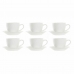 Piece Coffee Cup Set DKD Home Decor Natural Rubber wood White Stoneware 150 ml