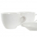Vnt. kavos puodelių rinkinys DKD Home Decor Natūralus Kaučiukmedžio mediena Balta Keramikos dirbinys 150 ml