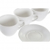 Set Šalica za Kavu DKD Home Decor Prirodno Kaučukovac Bijela Gres Keramika 150 ml