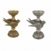 Candle Holder DKD Home Decor Golden Silver Resin Bird 17 x 11 x 25 cm (2 Units)