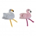 Pehme mänguasi DKD Home Decor Valge Roosa Laste Roosa flamingo 34 x 25 x 27 cm (2 Ühikut)