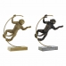 Figura Decorativa DKD Home Decor 33 x 25 x 48 cm Preto Dourado Macaco Moderno (2 Unidades)