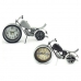 Reloj de Mesa DKD Home Decor 29,5 x 7,5 x 17 cm Negro Gris Moto Hierro Vintage (2 Unidades)