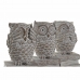 Decorative Figure DKD Home Decor White Owl Stripped 11 x 11 x 20 cm (3 Units)
