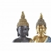 Koristehahmo DKD Home Decor 24 x 12 x 34 cm Sininen Kullattu Ruskea Buddha Itämainen (2 osaa)