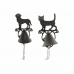 Колокольчик DKD Home Decor кот Пёс Коричневый Темно-коричневый Веревка Железо 14 x 15 x 24 cm (2 штук)