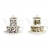 Teapot DKD Home Decor Leopard Crystal Porcelain Brown Transparent White (2 Units)