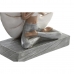 Figura Decorativa DKD Home Decor 16 x 7,5 x 21 cm Gris Blanco Yoga (2 Unidades)