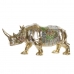 Decorative Figure DKD Home Decor Golden Resin Multicolour Rhinoceros (55 x 17,5 x 25 cm)