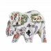 Dekorativ figur DKD Home Decor Hvid Multifarvet Elefant Kolonistil 11 x 5 x 9 cm