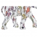 Dekorativ Figur DKD Home Decor 23 x 9 x 17 cm Elefant Hvit Flerfarget Kolonial