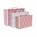 Set de Cutii Decorative DKD Home Decor Pânză Lemn (40 x 31 x 15 cm)