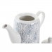 Teapot DKD Home Decor Blue White Brown Rubber wood Stoneware