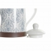 Čajnik DKD Home Decor Plava Bijela Smeđa Kaučukovac Gres Keramika