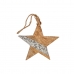 Christmas bauble Star 17 x 2,5 x 34 cm Silver Wood