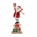 Decorative Figure Red Father Christmas 7 x 40 x 14 cm Grey Wood White
