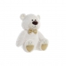 Teddybjørn DKD Home Decor Sløyfe Hvit Gyllen Metall Barne Bjørn 30 x 40 cm 25 x 25 x 30 cm