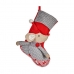 Vianočná Ponožka Myš Červená Sivá Biela Krém 33 x 4 x 50 cm