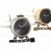 Stolní hodiny DKD Home Decor 23 x 16 x 13 cm Avion Geam Argintiu Auriu* Fier (2 Unități)
