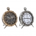 Horloge de table DKD Home Decor Mappemonde 22 x 17 x 29 cm Verre Argenté Noir Doré Blanc Fer (2 Unités)