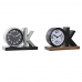 Stolné hodiny DKD Home Decor 23 x 8 x 15 cm Striebristý Čierna Železo (2 kusov)