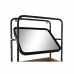 Stojalo za plašče DKD Home Decor Ogledalo Črna Les Kovina Ratan (48 x 20.5 x 150 cm)