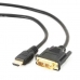 Кабел HDMI към DVI GEMBIRD CC-HDMI-DVI-6 1,8 m