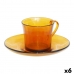 Csésze Tányérral Duralex 9006DS12A0111 Borostyán 180 ml (6 Darabok) (6 egység)