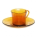 Csésze Tányérral Duralex 9006DS12A0111 Borostyán 180 ml (6 Darabok) (6 egység)